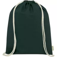   Saculet cu snur, Everestus, 2601E13053, 33x44 cm, Bumbac, Verde inchis