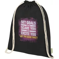   Saculet rucsac cu snur, Everestus, 2610E17932, 33x44 cm, Bumbac, Negru