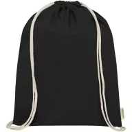   Saculet rucsac cu snur, Everestus, 2610E17932, 33x44 cm, Bumbac, Negru