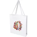 Sacosa de cumparaturi, Everestus, 2601E13062, 38x42x9 cm, Bumbac, Alb
