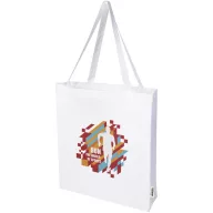   Sacosa de cumparaturi, Everestus, 2601E13062, 38x42x9 cm, Bumbac, Alb