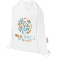   Saculet cu snur, Everestus, 2601E13146, 33x44 cm, Bumbac, Poliester, Alb