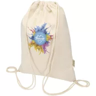   Saculet cu snur, Everestus, 2601E13147, 33x44 cm, Bumbac, Poliester, Natur