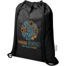 Saculet rucsac cu snur, Everestus, 2610E17938, 33x44 cm, Bumbac, Poliester, Negru