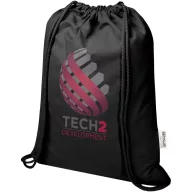   Saculet rucsac cu snur, Everestus, 2610E17938, 33x44 cm, Bumbac, Poliester, Negru