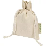   Saculet cu snur, Everestus, 2601E13054, 15x10 cm, Bumbac, Natur