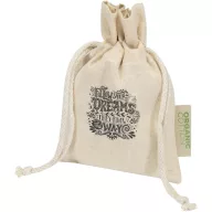   Saculet cu snur, Everestus, 2601E13054, 15x10 cm, Bumbac, Natur