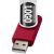 Rotate-doming 2GB USB flash drive, Plastic and Aluminum, Red, Silver  , 2GB