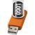 Rotate-doming 2GB USB flash drive, Plastic and Aluminum, Orange, Silver  , 2GB