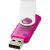Rotate-translucent 4GB USB flash drive, Plastic and Aluminum, Pink