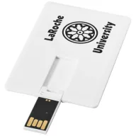 Slim card-shaped 4GB USB flash drive, Plastic, White