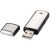 Square 2GB USB flash drive, Plastic and Aluminum, Silver, solid black