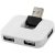 Gaia 4-port USB hub, HIPS plastic, White