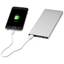 Plate 8000 mAh aluminum power bank, Aluminium, Silver