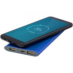   Powerbank, Everestus, 21OCT0314, 8000 mAh, 15.1 x 1.2 x 7.4 cm, ABS, Aluminiu, Albastru