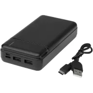   Powerbank 20000 mAh, USB-C, Micro USB, USB-A, 2401E14763, Everestus, 13.7x2.8x6.8 cm, ABS, Negru