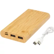   Powerbank 10000 mAh, USB-C, Micro USB, USB-A, 2401E15057, Everestus, 14.9x1.8x7 cm, Bambus, Natur