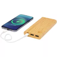   Powerbank 10000 mAh, USB-C, Micro USB, USB-A, 2401E15057, Everestus, 14.9x1.8x7 cm, Bambus, Natur