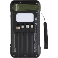   Powerbank 10000 mAh, USB-C, USB-A, 2401E15001, Everestus, 15.9x3.1x8.5 cm, ABS, Verde army