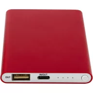   Powerbank 4000 mAh, 10 W, USB-A, USB-C, 2410E23118, Everestus, 11 x 1 x 6.8 cm, Aluminiu, Rosu