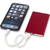   Powerbank 4000 mAh, 10 W, USB-A, USB-C, 2410E23118, Everestus, 11 x 1 x 6.8 cm, Aluminiu, Rosu