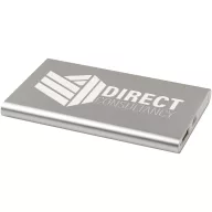   Powerbank 4000 mAh, 10 W, USB-A, USB-C, 2410E23120, Everestus, 11 x 1 x 6.8 cm, Aluminiu, Argintiu