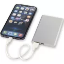 Powerbank 4000 mAh, 10 W, USB-A, USB-C, 2410E23120, Everestus, 11 x 1 x 6.8 cm, Aluminiu, Argintiu