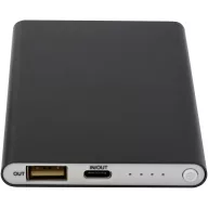   Powerbank 4000 mAh, 10 W, USB-A, USB-C, 2410E23121, Everestus, 11 x 1 x 6.8 cm, Aluminiu, Gri titanium