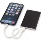 Powerbank 4000 mAh, 10 W, USB-A, USB-C, 2410E23121, Everestus, 11 x 1 x 6.8 cm, Aluminiu, Gri titanium