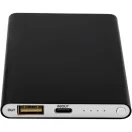 Powerbank 4000 mAh, 10 W, USB-A, USB-C, 2410E23122, Everestus, 11 x 1 x 6.8 cm, Aluminiu, Negru
