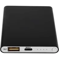   Powerbank 4000 mAh, 10 W, USB-A, USB-C, 2410E23122, Everestus, 11 x 1 x 6.8 cm, Aluminiu, Negru