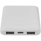 Powerbank 5000 mAh, 10 W, USB-A, USB-C, 2410E23075, Everestus, 9 x 1.4 x 6.3 cm, ABS, Alb