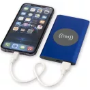 Powerbank 4000 mAh, 10 W, Wireless, USB-A, USB-C, 2410E23100, Everestus, 12 x 1 x 6.8 cm, Aluminiu, Albastru royal