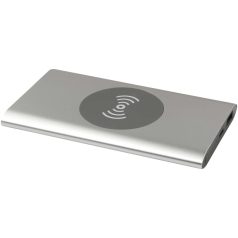   Powerbank 4000 mAh, 10 W, Wireless, USB-A, USB-C, 2410E23101, Everestus, 12 x 1 x 6.8 cm, Aluminiu, Argintiu