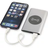   Powerbank 4000 mAh, 10 W, Wireless, USB-A, USB-C, 2410E23101, Everestus, 12 x 1 x 6.8 cm, Aluminiu, Argintiu