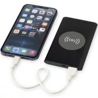  Powerbank 4000 mAh, 10 W, Wireless, USB-A, USB-C, 2410E23102, Everestus, 12 x 1 x 6.8 cm, Aluminiu, Negru