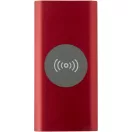 Powerbank 8000 mAh, 10 W, Wireless, USB-A, USB-C, 2410E23103, Everestus, 15 x 1.2 x 7.4 cm, Aluminiu, Rosu