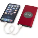 Powerbank 8000 mAh, 10 W, Wireless, USB-A, USB-C, 2410E23103, Everestus, 15 x 1.2 x 7.4 cm, Aluminiu, Rosu
