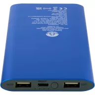   Powerbank 8000 mAh, 10 W, Wireless, USB-A, USB-C, 2410E23104, Everestus, 15 x 1.2 x 7.4 cm, Aluminiu, Albastru royal