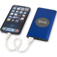   Powerbank 8000 mAh, 10 W, Wireless, USB-A, USB-C, 2410E23104, Everestus, 15 x 1.2 x 7.4 cm, Aluminiu, Albastru royal