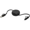 Cablu retractabil 5-in-1, Everestus, 2601E12786, 100x2.2xØ6.1 cm, Aluminiu, ABS, Negru