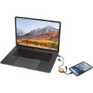 Cablu de incarcare 5-in-1, 2502E14484, Everestus, 30 x ⌀0.9 cm, Bambus, ABS, Negru