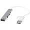 Hub usb 4 porturi, 2509E14441, Everestus, 29x0.7 cm, Aluminiu, Argintiu