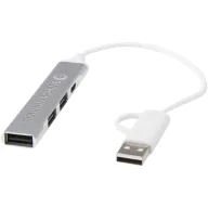   Hub usb 4 porturi, 2509E14441, Everestus, 29x0.7 cm, Aluminiu, Argintiu