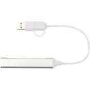 Hub usb 4 porturi, 2509E14441, Everestus, 29x0.7 cm, Aluminiu, Argintiu