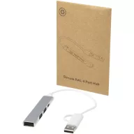   Hub usb 4 porturi, 2509E14441, Everestus, 29x0.7 cm, Aluminiu, Argintiu