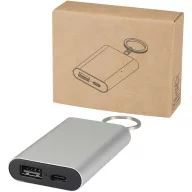   Powerbank Everestus, 2610E17992, 2000 mAh, 7.2x1.4x4.4 cm, Aluminiu, Argintiu