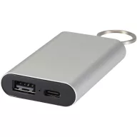   Powerbank Everestus, 2610E17992, 2000 mAh, 7.2x1.4x4.4 cm, Aluminiu, Argintiu