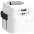 Adaptor world, Skross, 2610E18091, 30 W, USB-A, USB-C, 6.5x7.7x6.9 cm, Plastic, Alb