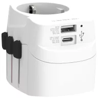   Adaptor world, Skross, 2610E18091, 30 W, USB-A, USB-C, 6.5x7.7x6.9 cm, Plastic, Alb